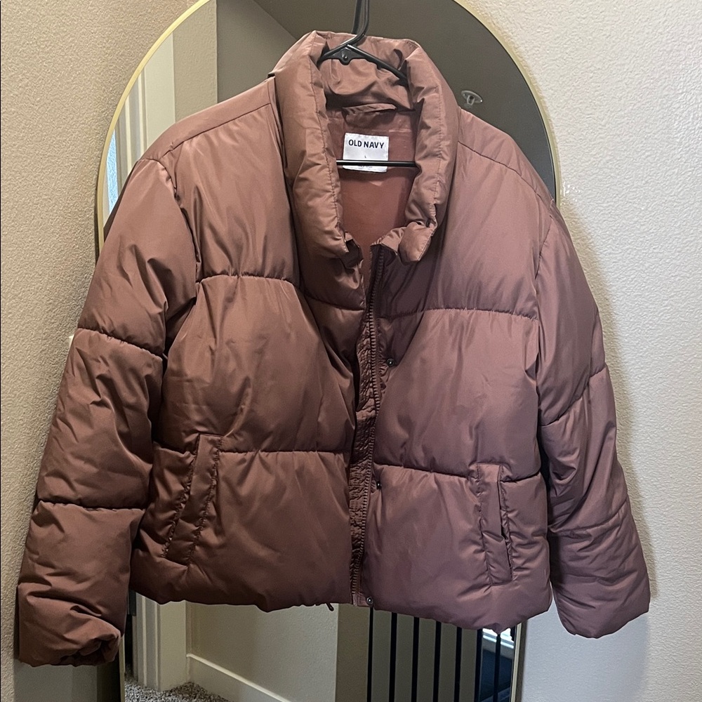 Old Navy Mauve Oversized Puffer Jacket